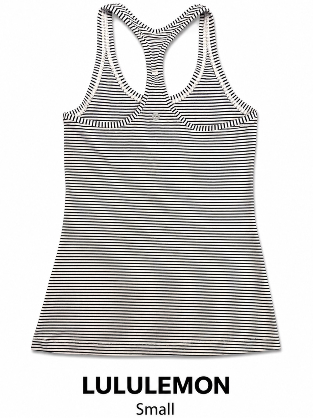 lululemon athletica Black and White Striped Racerback Tank